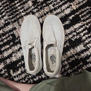 Vans Slip-On Sneakers in Off-White/Cream